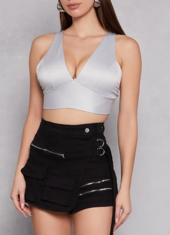 Haute Monde Satin Smocked Back Bralette sold by Rainbow