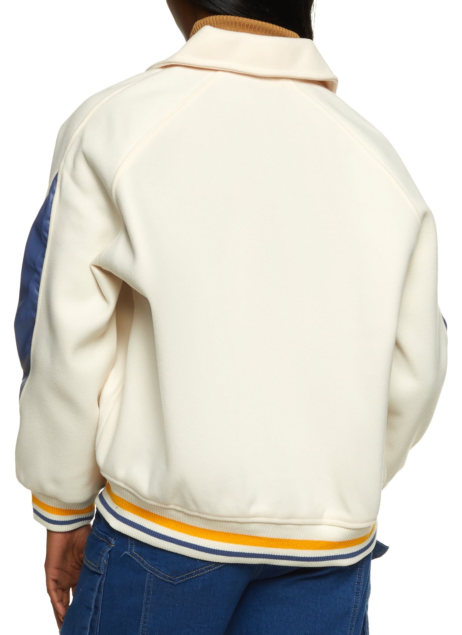 Collared NY Chenille Patch Varsity Jacket sold by Rainbow product image thumbnail 3