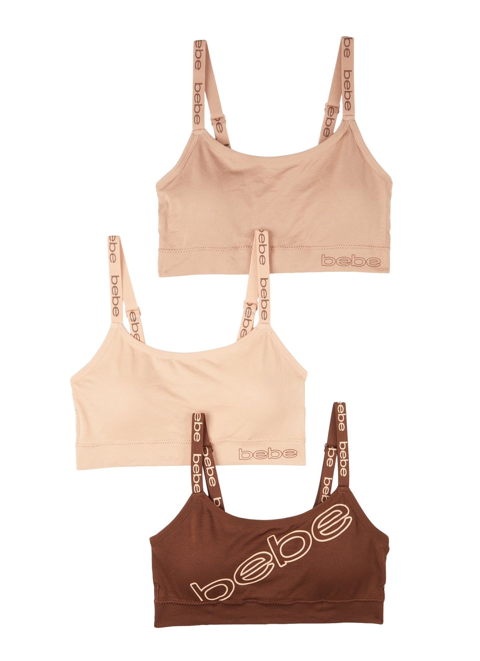 Bebe 3 Pack Seamless Graphic Sports Bras sold by Rainbow