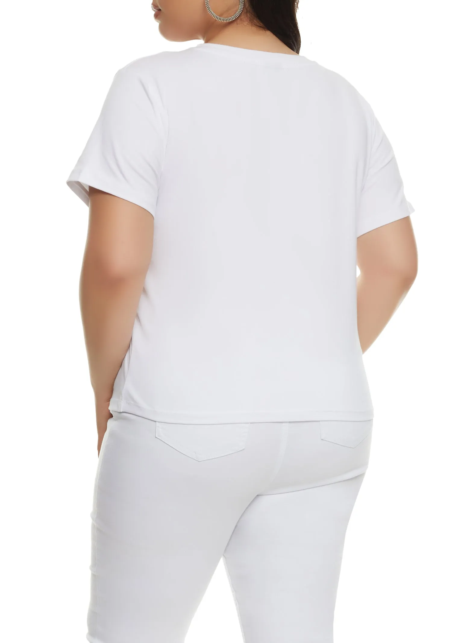 Plus Size Living My Blessed Life Rhinestone Graphic T Shirt sold by Rainbow product image thumbnail 2