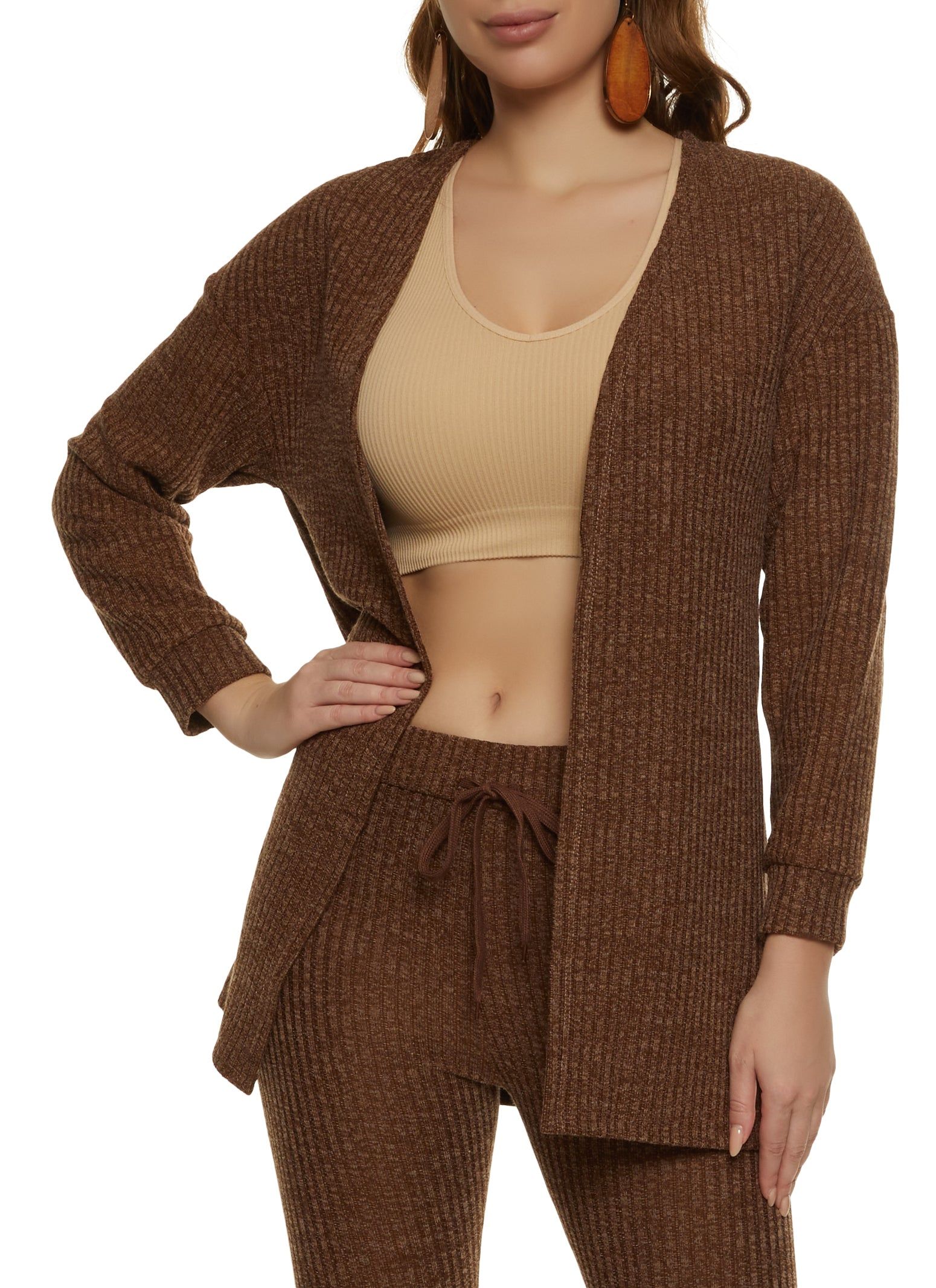 Basic Ribbed Knit Cardigan sold by Rainbow