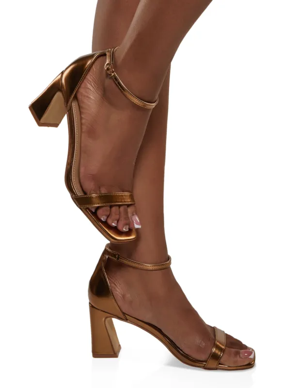 Square Toe Ankle Strap Block Heel Sandals sold by Rainbow