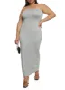 Plus Size Daisy Solid Tube Maxi Dress sold by Rainbow