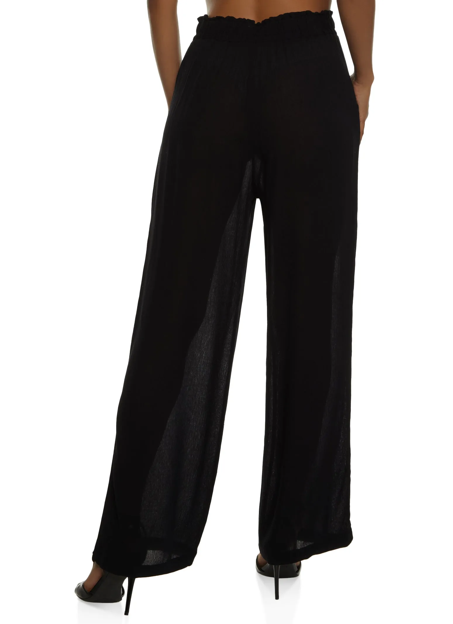 Gauze Knit Faux Drawstring Wide Leg Pants sold by Rainbow product image thumbnail 2