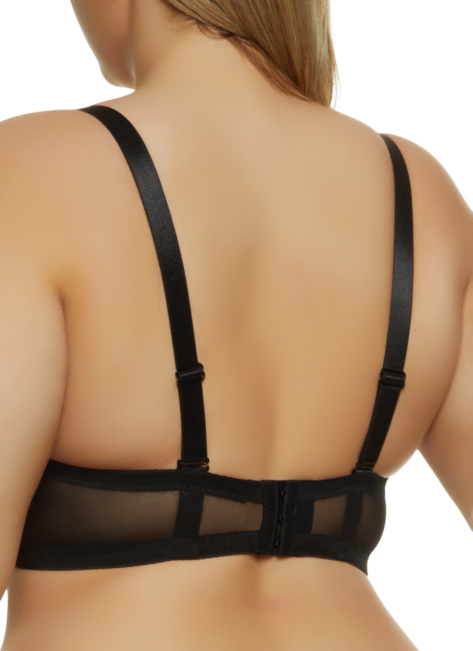 Plus Size Basic Solid Mesh Balconette Bra | Converts to Strapless sold by Rainbow product image thumbnail 2