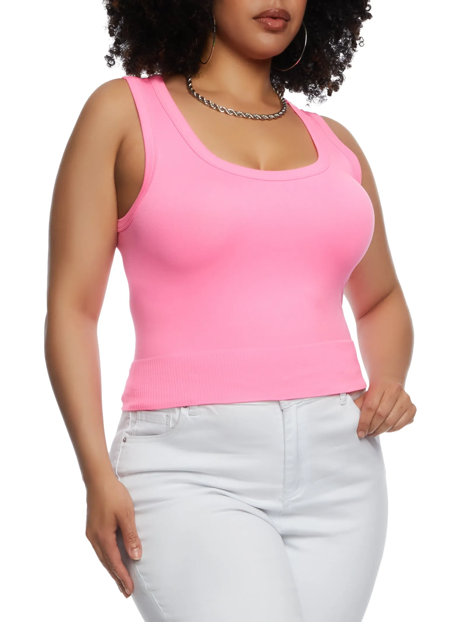 Plus Size Seamless Scoop Neck Tank Top sold by Rainbow