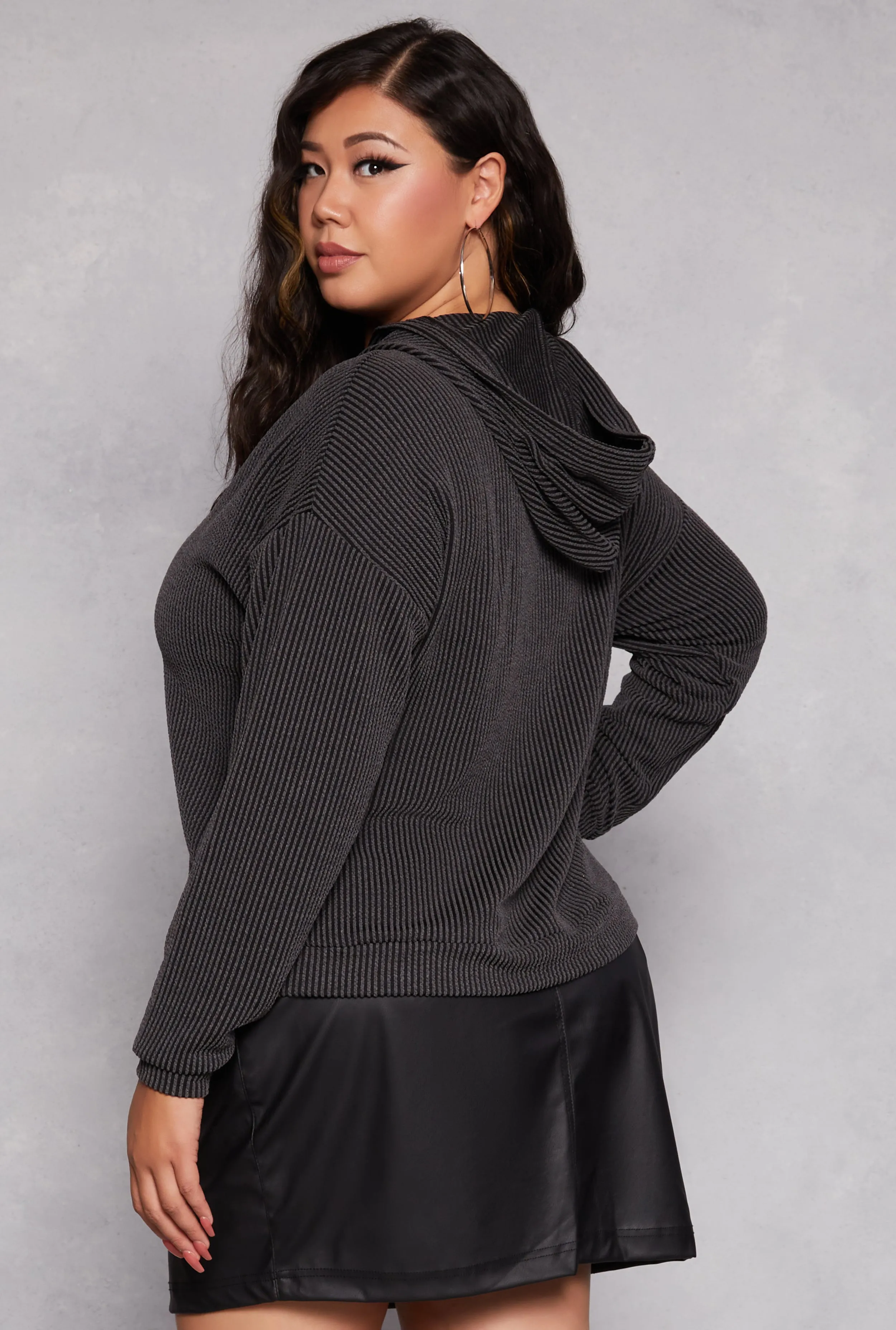 Plus Size Textured Knit Garage Graphic Sweatshirt sold by Rainbow product image thumbnail 3