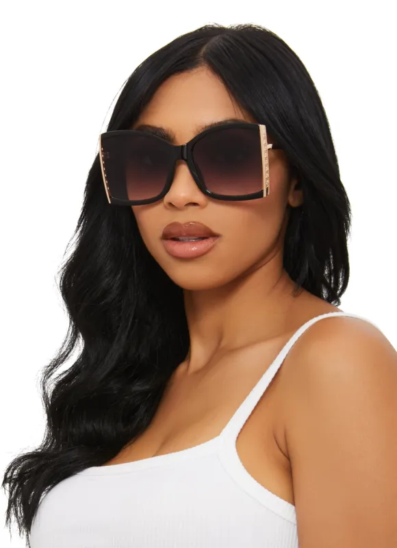 Metallic Frame Detail Sunglasses sold by Rainbow