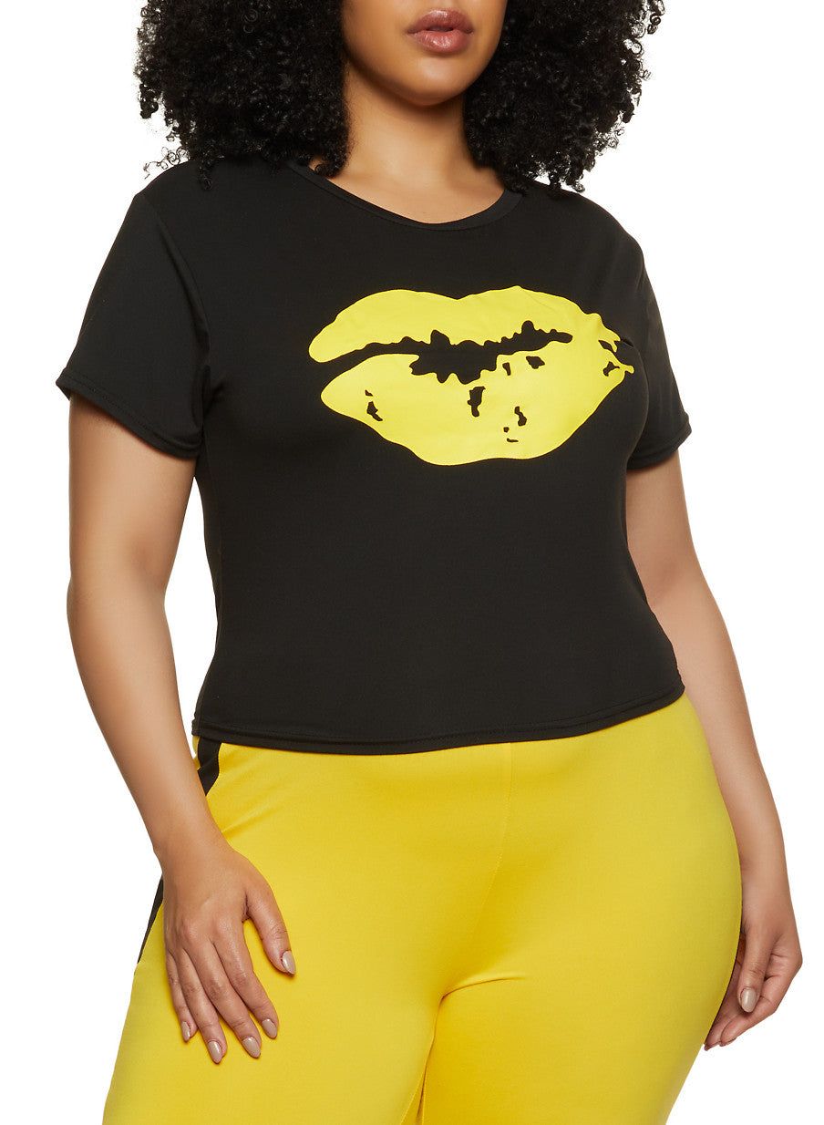 Plus Size Lip Graphic Tee sold by Rainbow