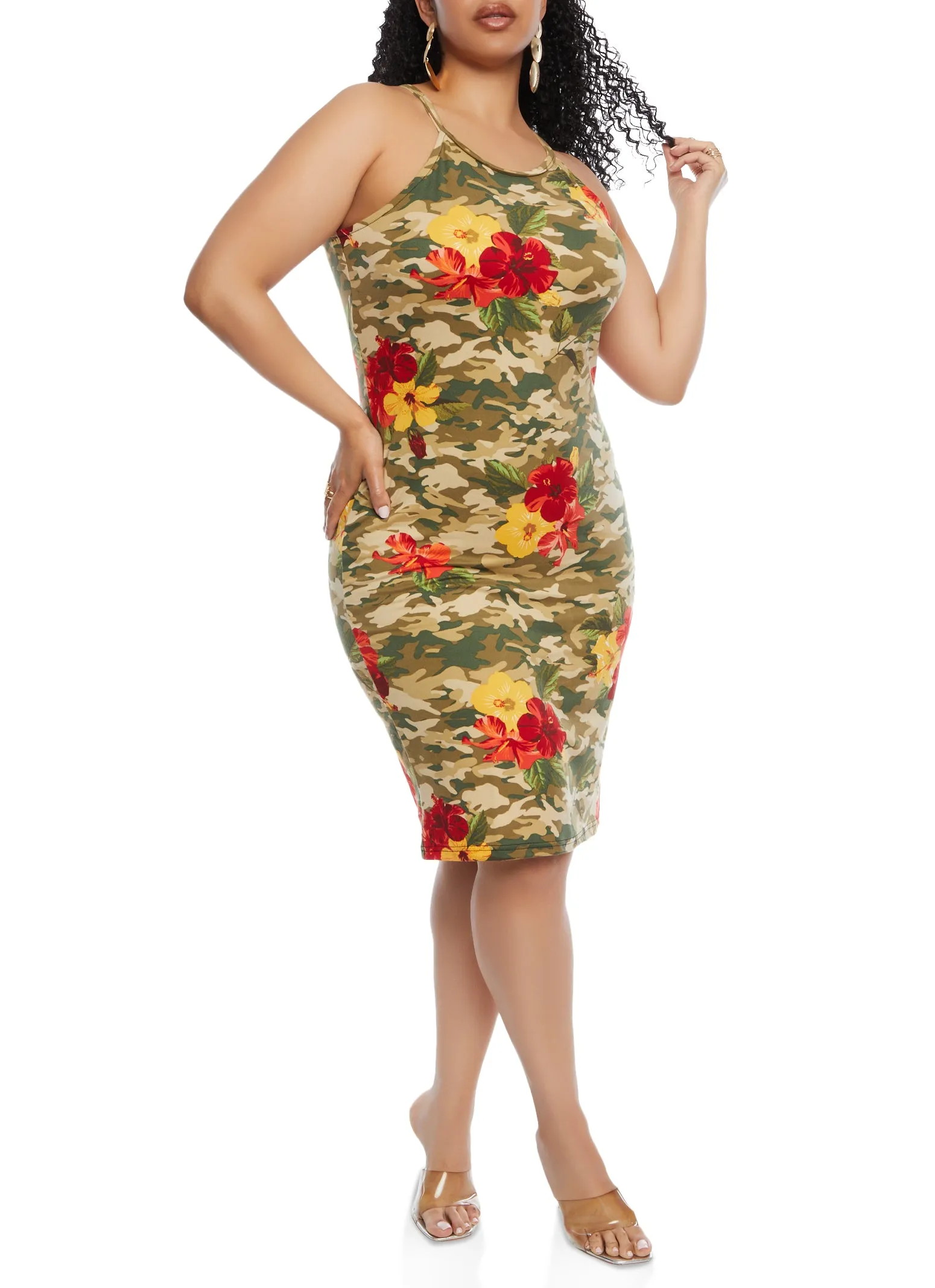 Plus Size Mixed Print Tank Midi Dress sold by Rainbow product image thumbnail 2