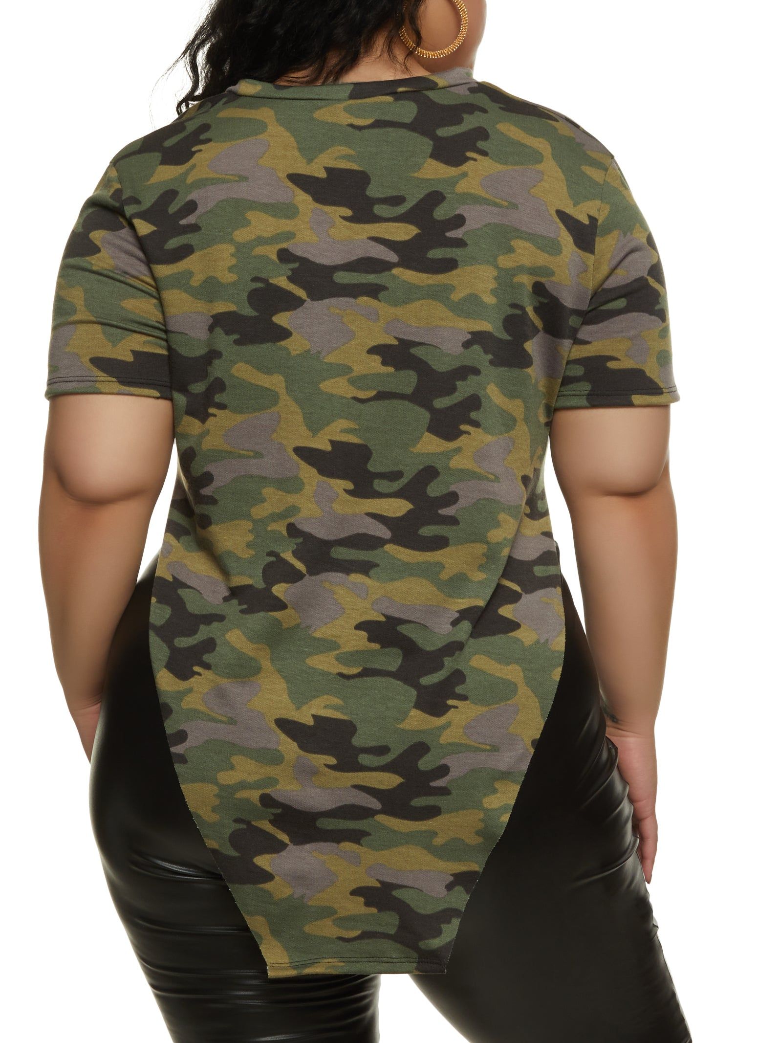 Plus Size Camo Hanky Hem Graphic Tee sold by Rainbow product image thumbnail 2