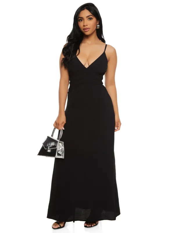 Crepe Knit V Neck Maxi Dress sold by Rainbow