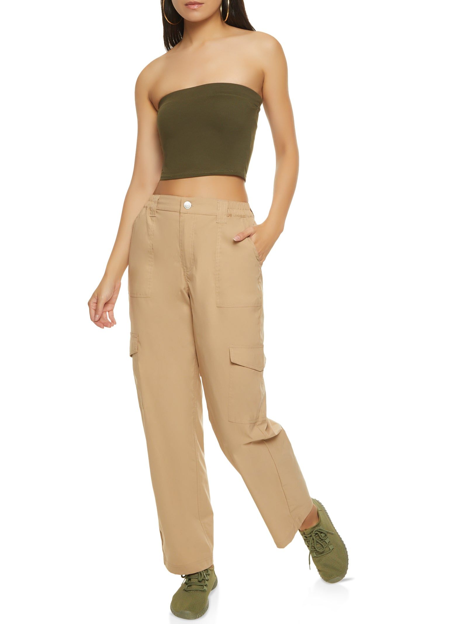 Nylon Wide Leg Cargo Pants sold by Rainbow product image thumbnail 2