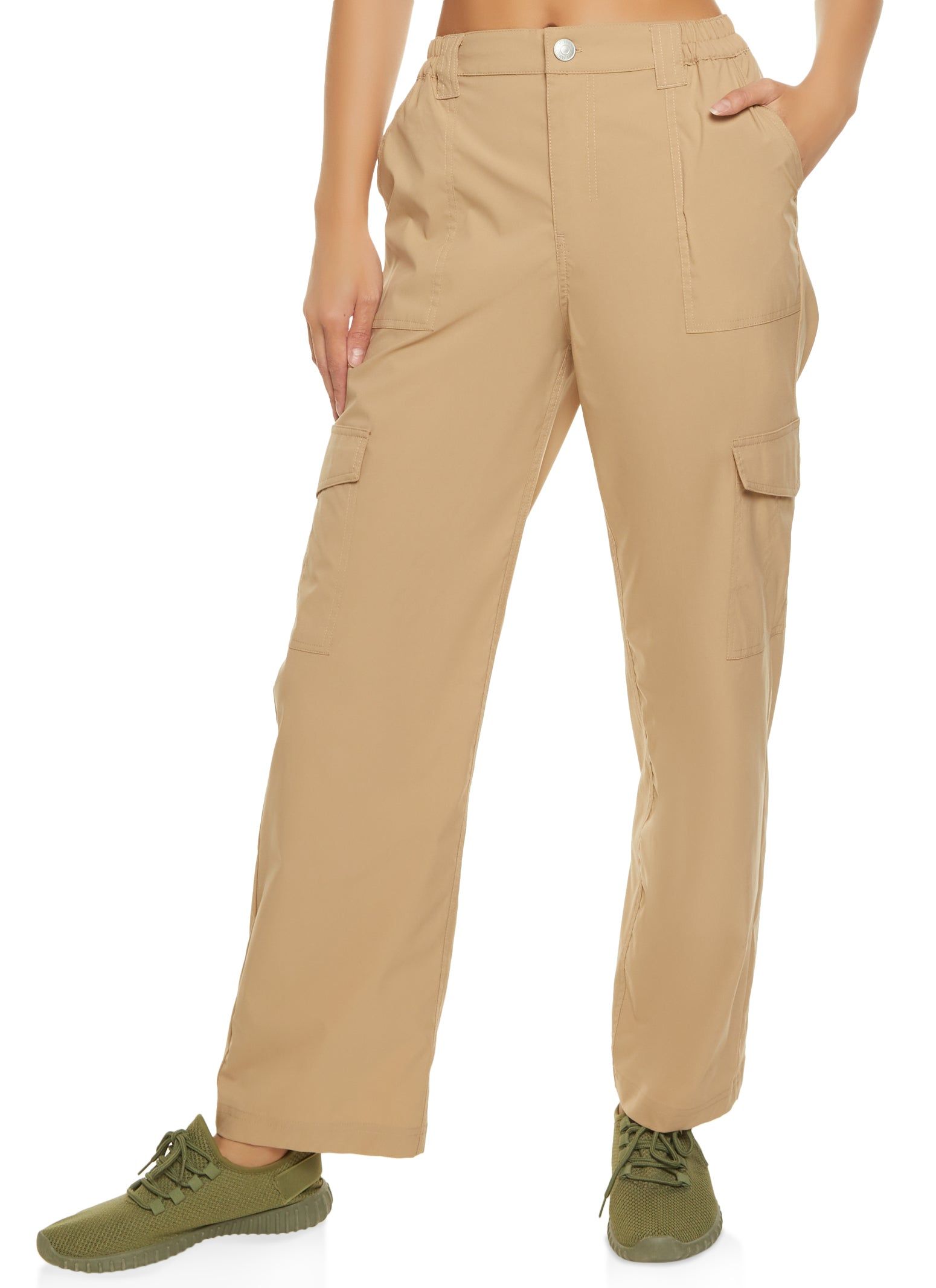 Nylon Wide Leg Cargo Pants sold by Rainbow
