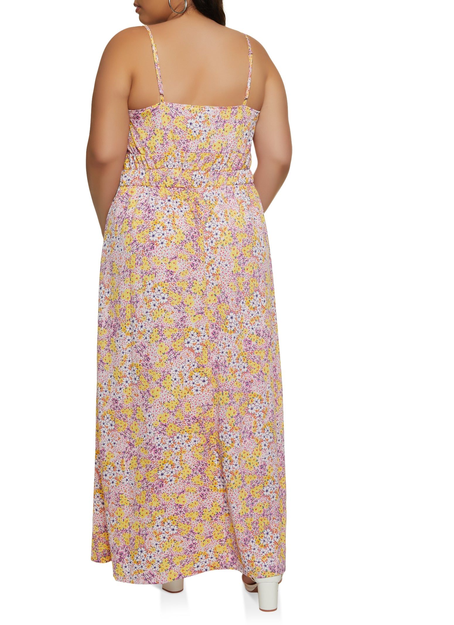 Plus Size Floral Ruched Waist Maxi Dress sold by Rainbow product image thumbnail 3