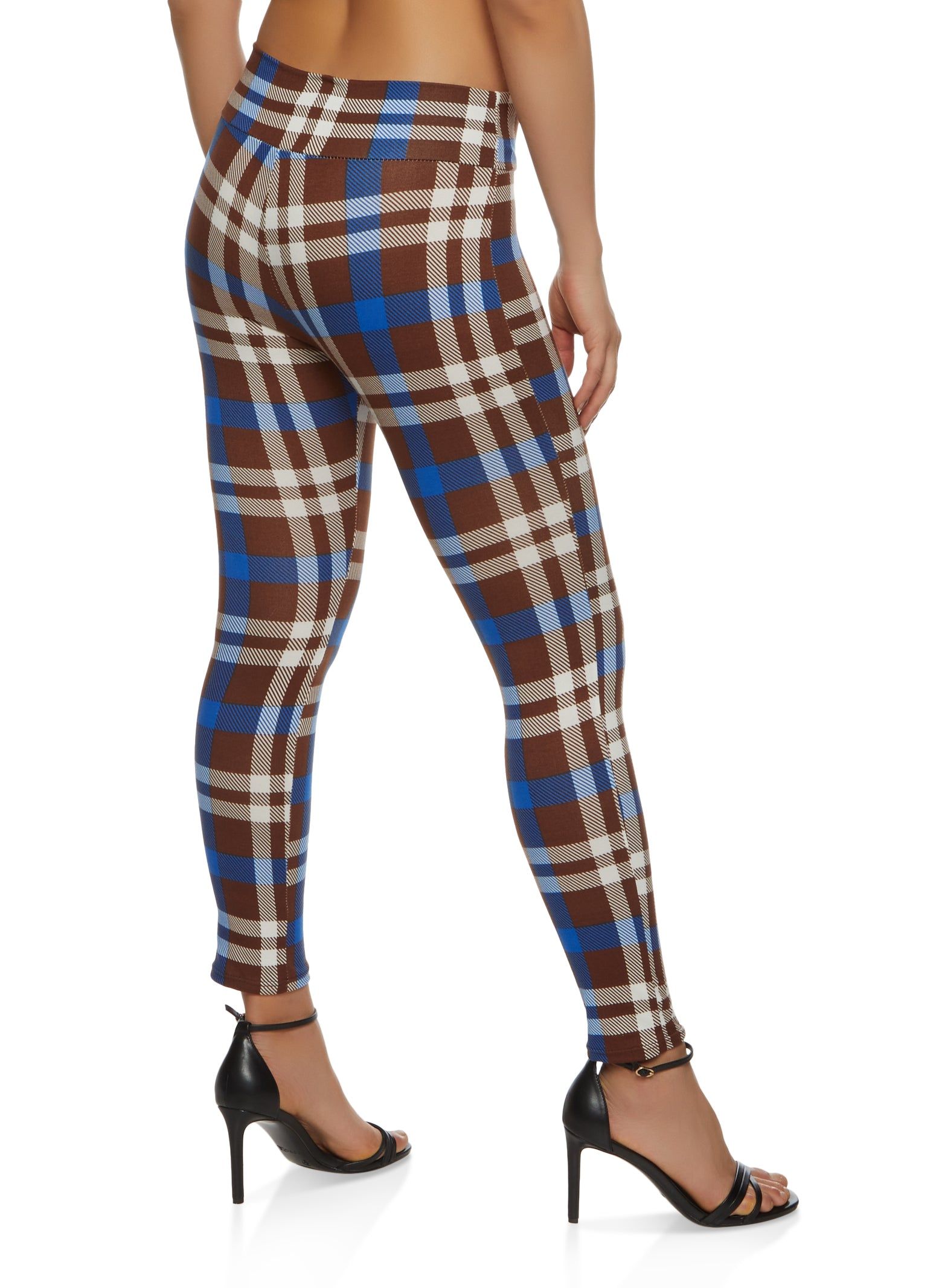 Plaid High Waisted Pull On Dress Pants sold by Rainbow product image thumbnail 2
