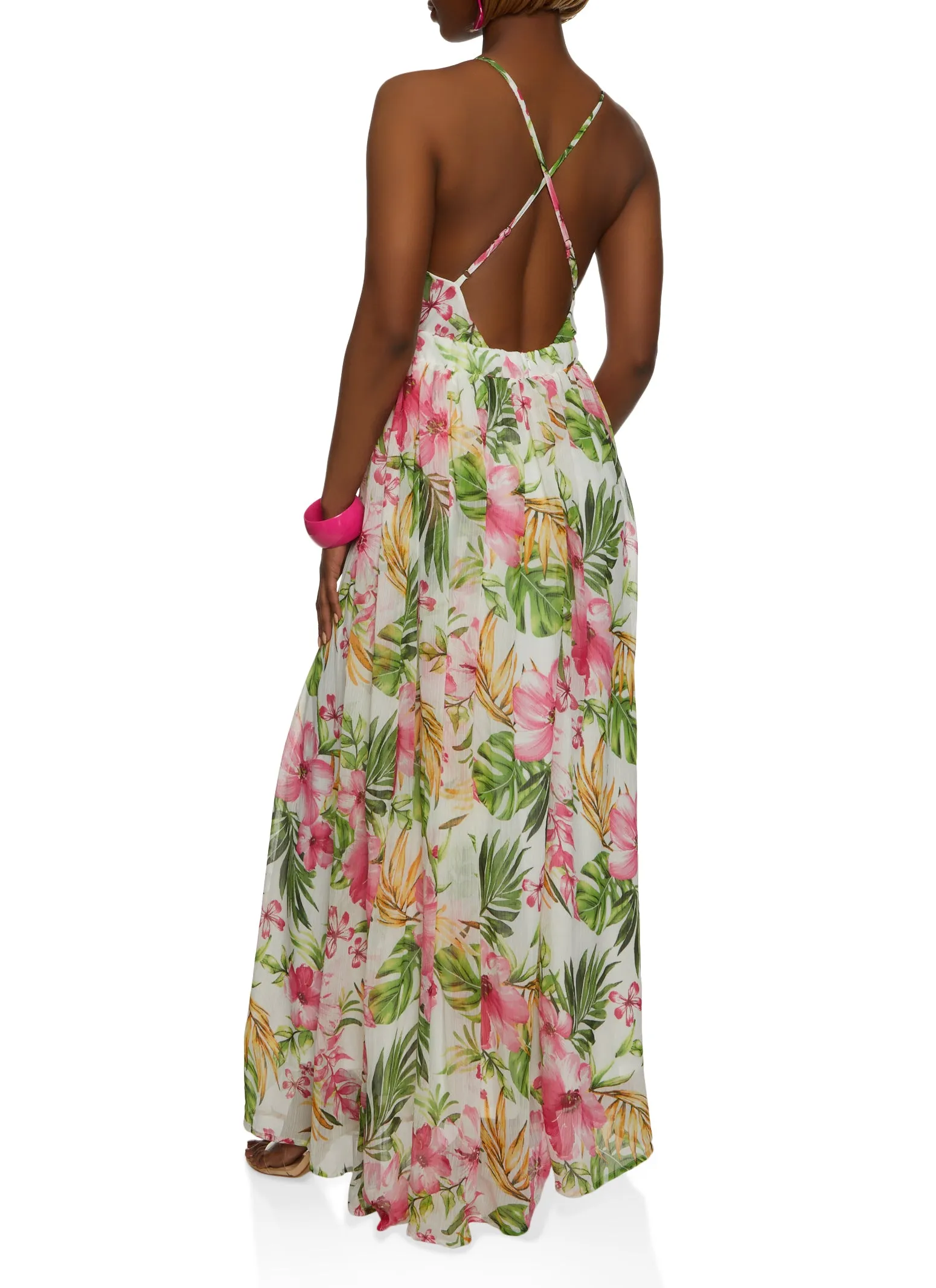 Haute Monde Floral Print Cross Back Maxi Dress sold by Rainbow product image thumbnail 3