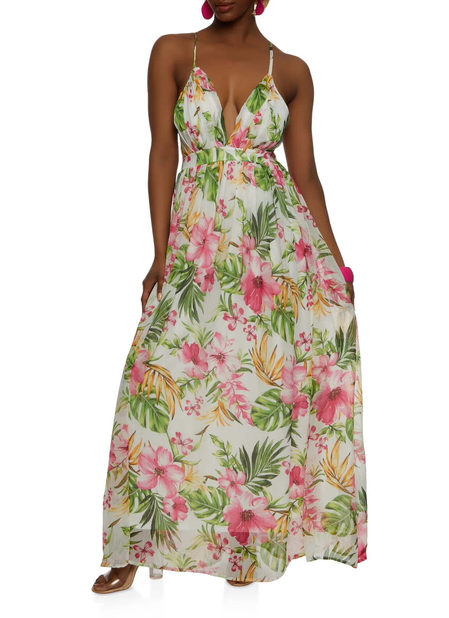 Haute Monde Floral Print Cross Back Maxi Dress sold by Rainbow product image thumbnail 2