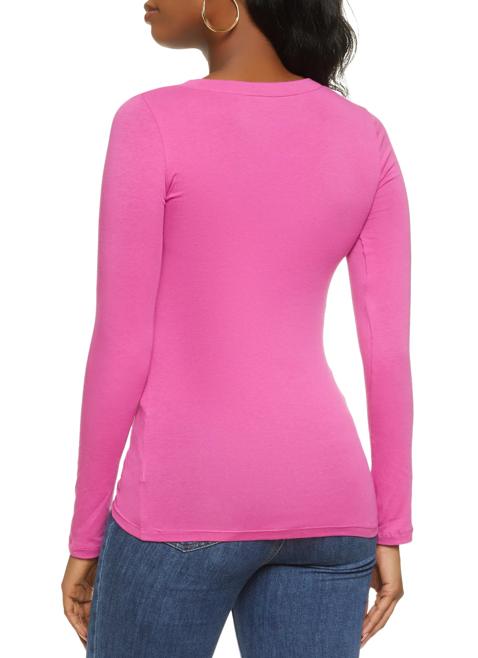 Basic V Neck Long Sleeve Top sold by Rainbow product image thumbnail 2
