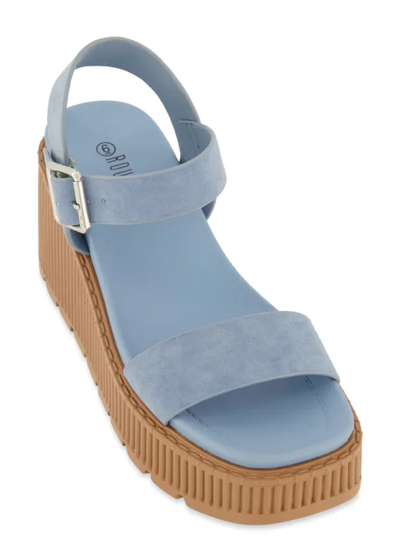 Buckle Strap Platform Wedge Sandals sold by Rainbow