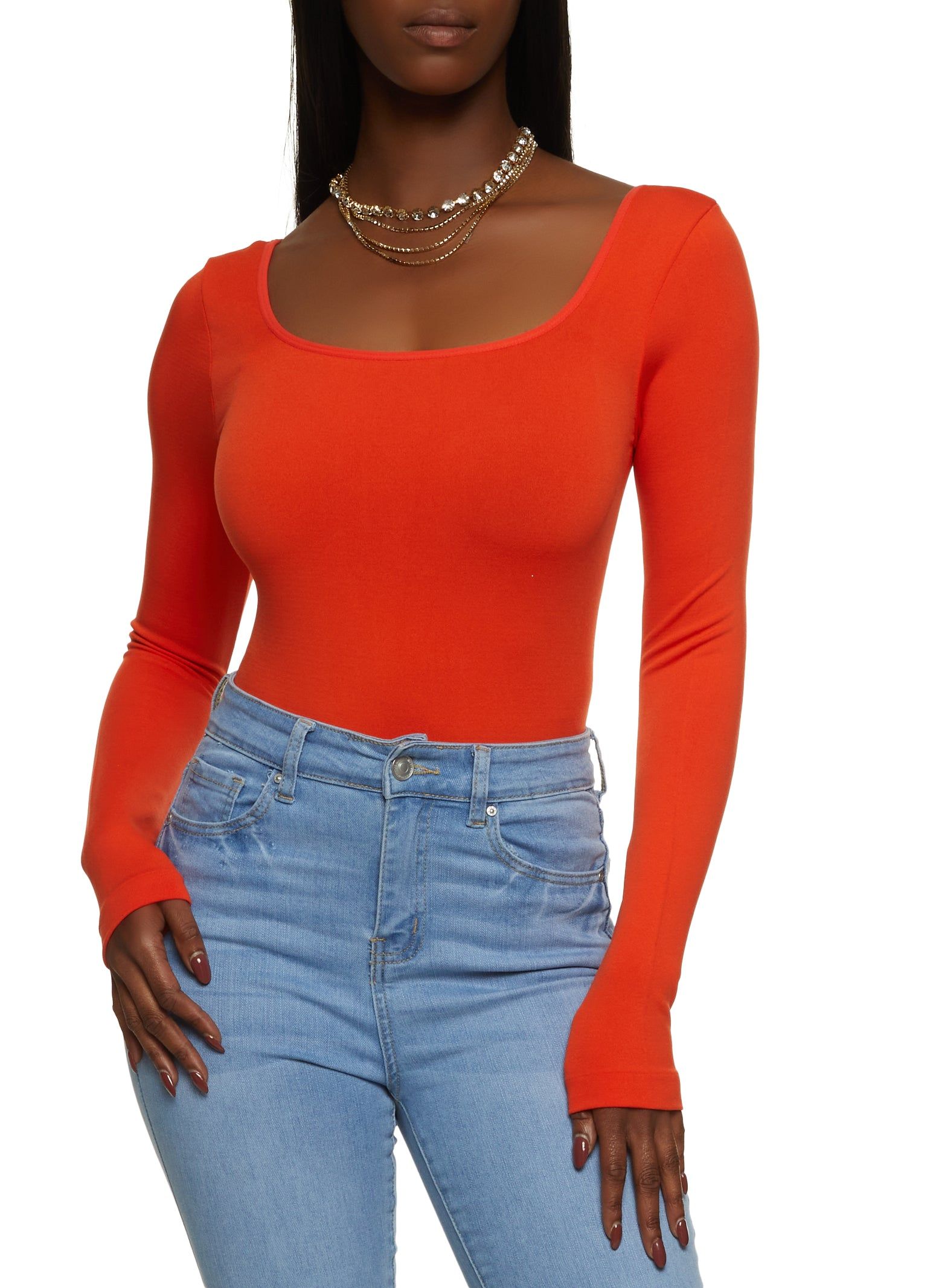 Long Sleeve Square Neck Bodysuit sold by Rainbow product image thumbnail 2