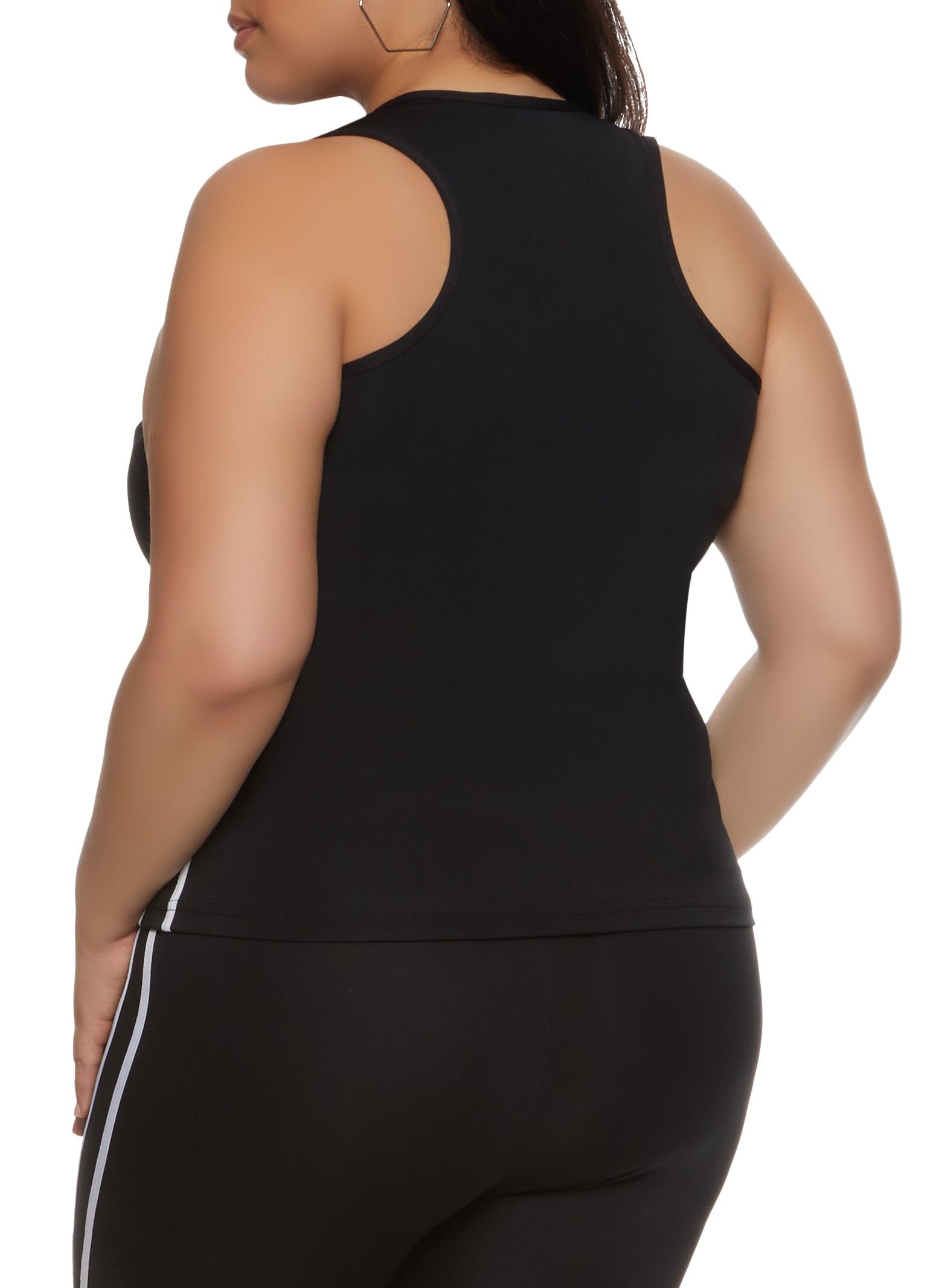 Plus Size Varsity Stripe Zip Front Tank Top sold by Rainbow product image thumbnail 3