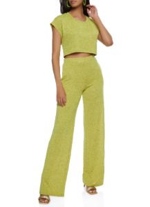 Daisy Brushed Knit Short Sleeve Crop Top sold by Rainbow
