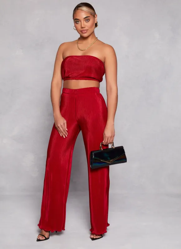 Plisse Flare Pants sold by Rainbow