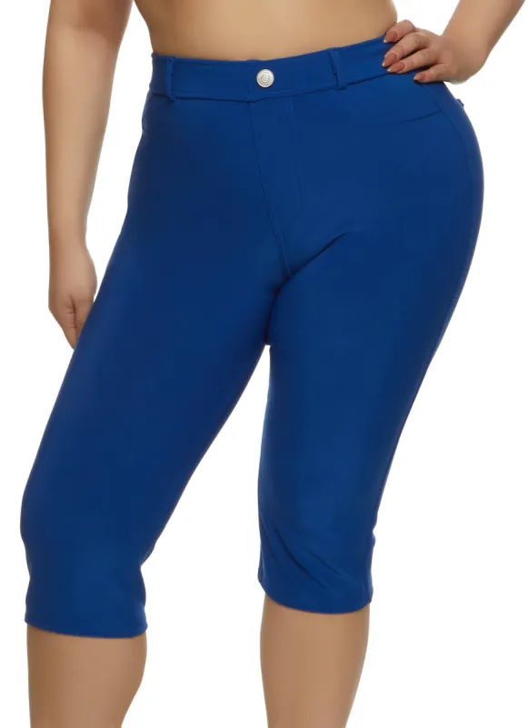 Plus Size Scuba High Waisted Capri Pants sold by Rainbow