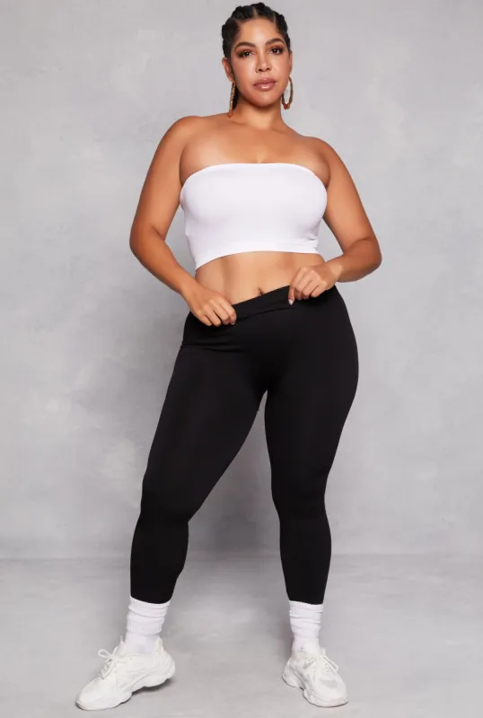 Plus Size Solid Fleece Leggings sold by Rainbow