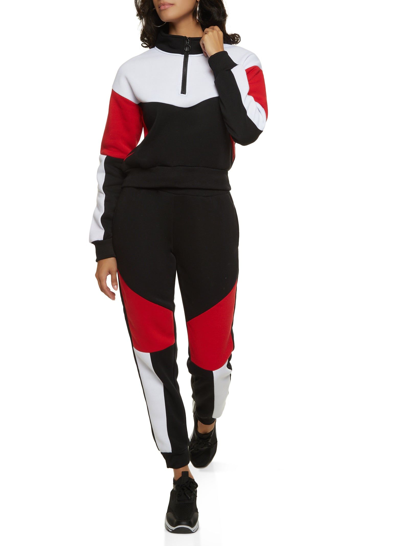 Color Block Zip Neck Sweatshirt sold by Rainbow product image thumbnail 2