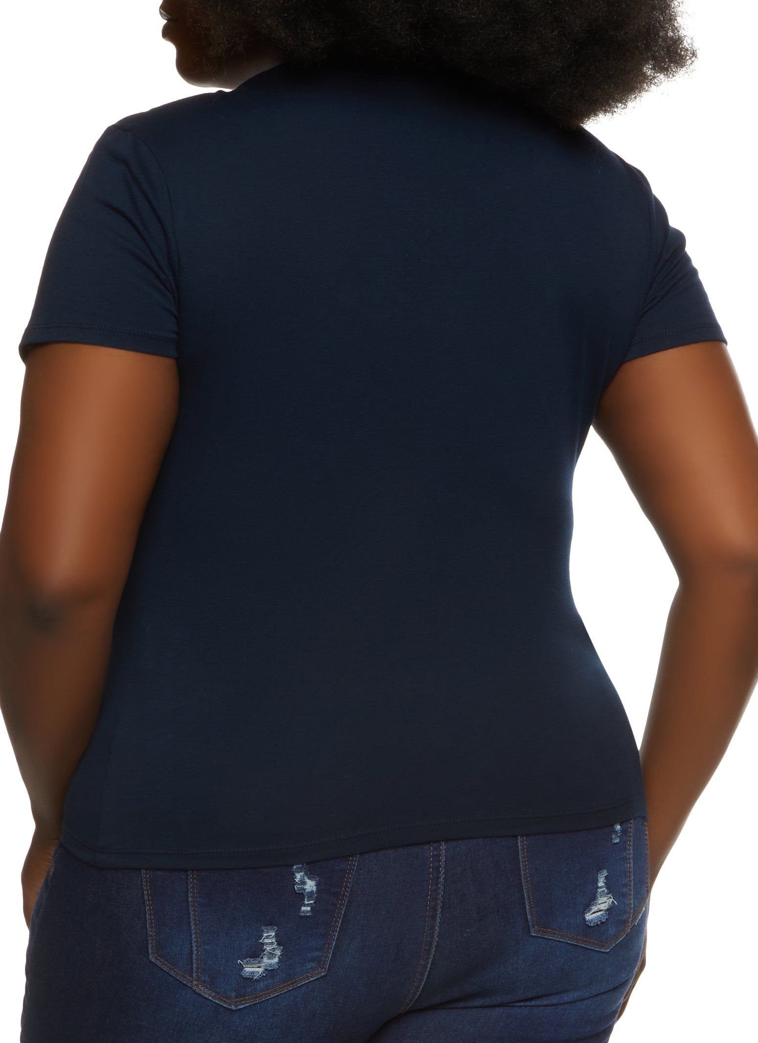 Plus Size Basic Crew Neck T Shirt sold by Rainbow product image thumbnail 2