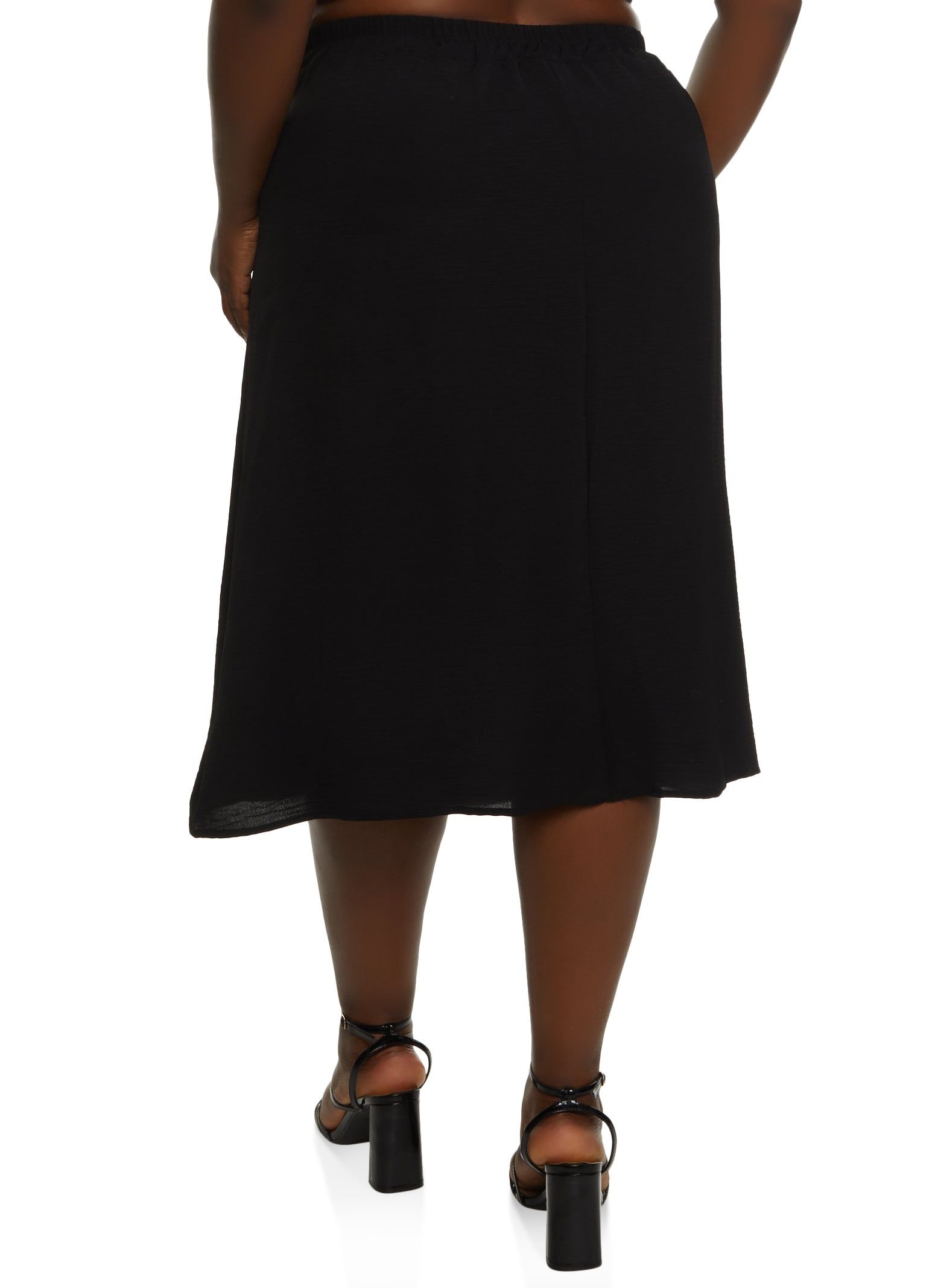 Plus Size Button Detail Midi Skirt sold by Rainbow product image thumbnail 2