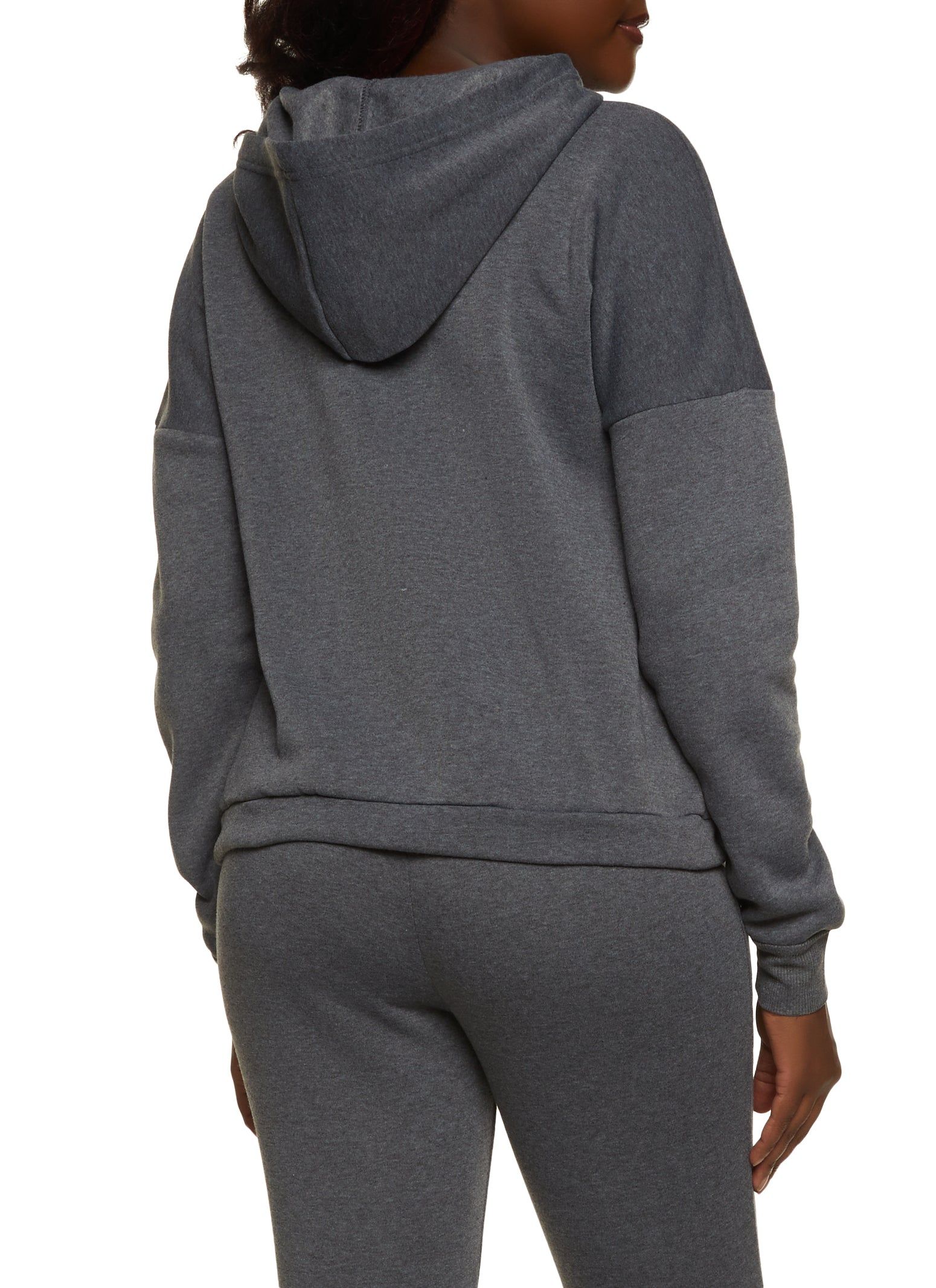 Fleece Faux Drawstring Pullover Hoodie sold by Rainbow product image thumbnail 3
