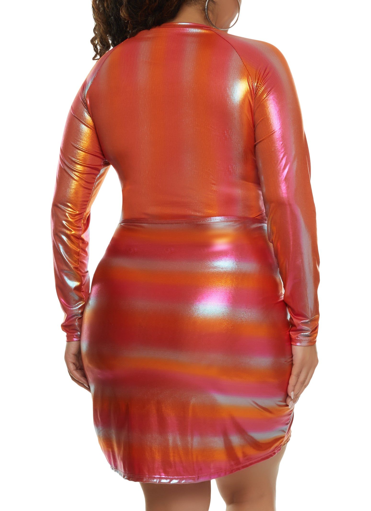 Plus Size Metallic Printed Ruched Cover Up Skirt sold by Rainbow product image thumbnail 2