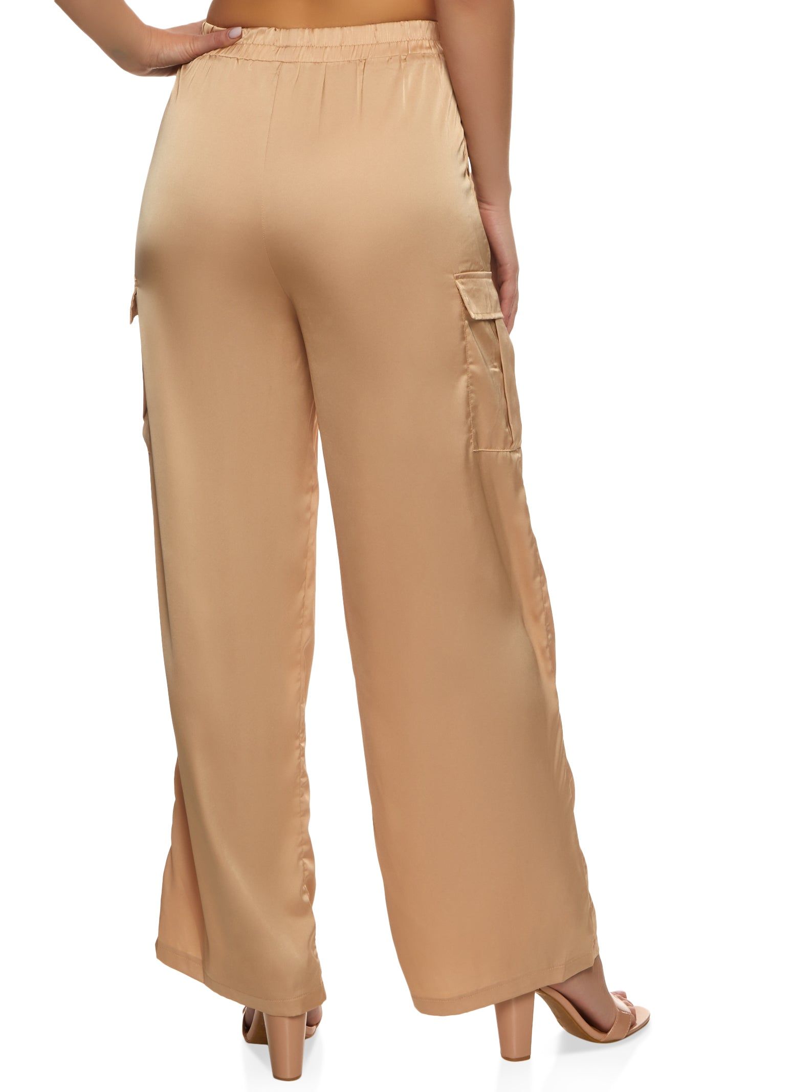 Satin Cargo Pocket Wide Leg Pants sold by Rainbow product image thumbnail 2