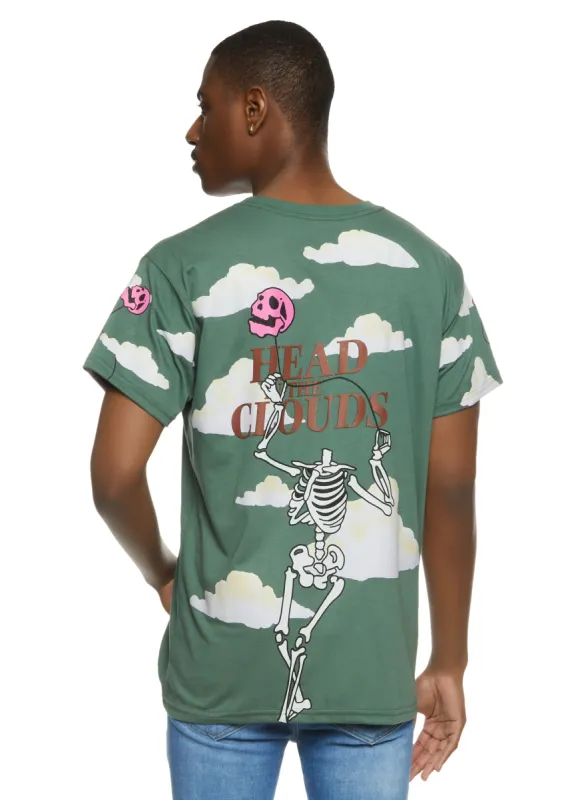 Mens Head In The Clouds Graphic T Shirt sold by Rainbow