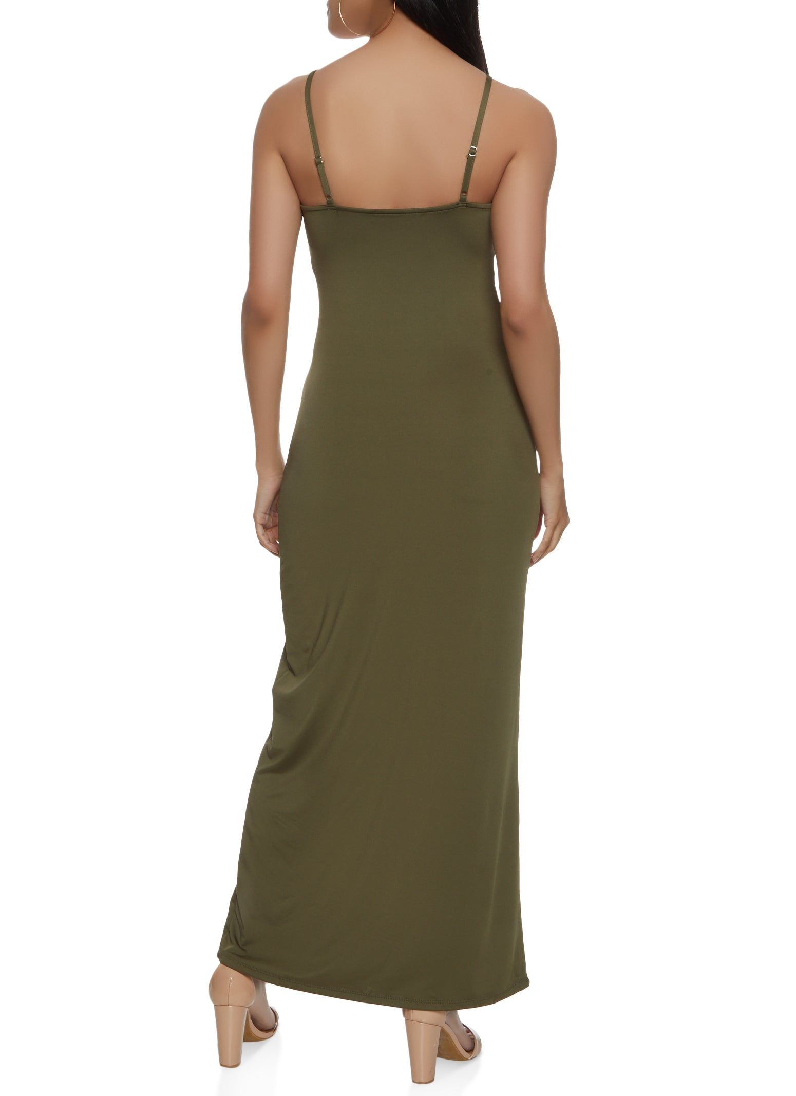 Solid Scoop Neck Sleeveless Maxi Dress sold by Rainbow product image thumbnail 3
