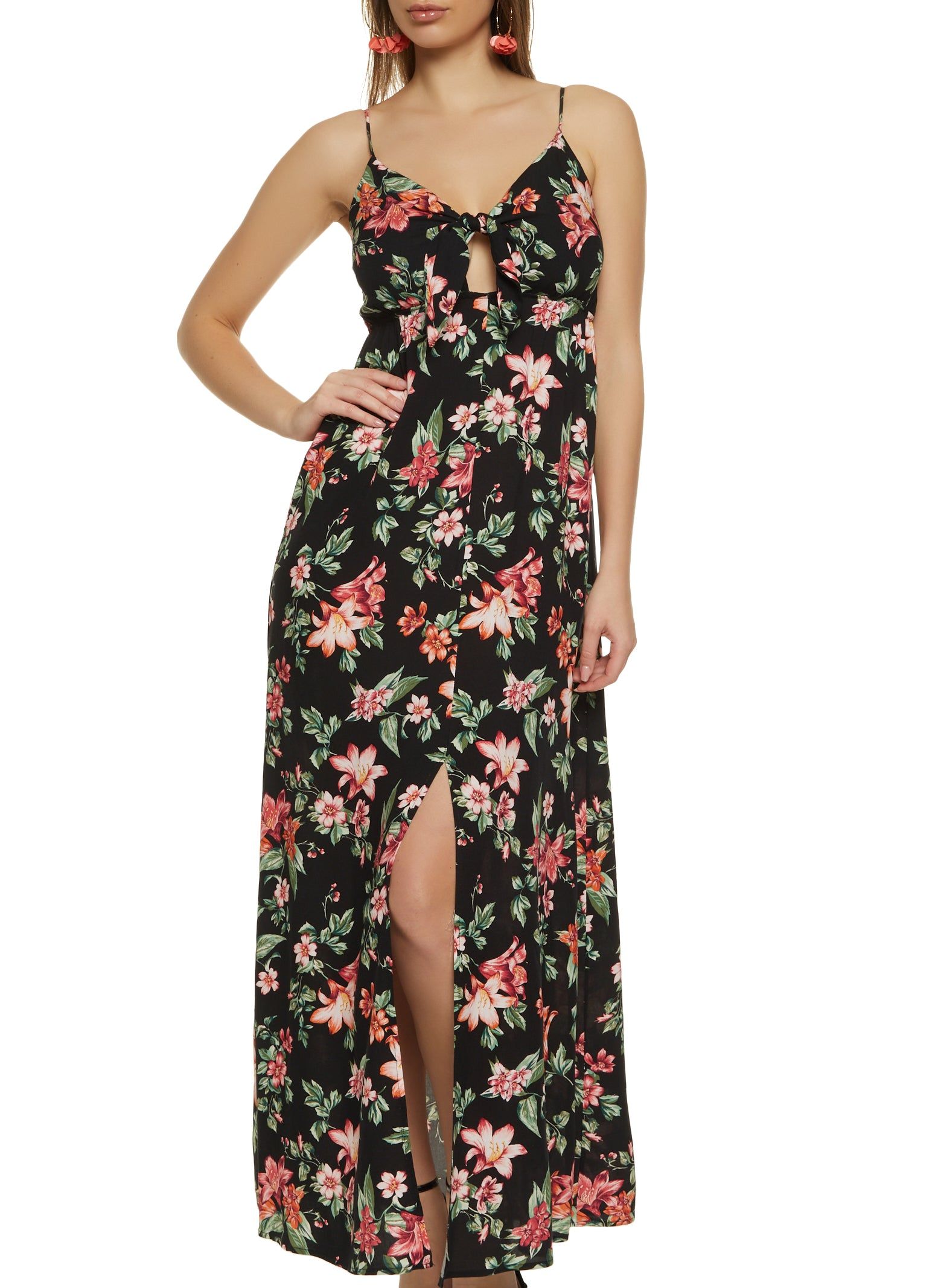 Floral Keyhole Maxi Dress sold by Rainbow