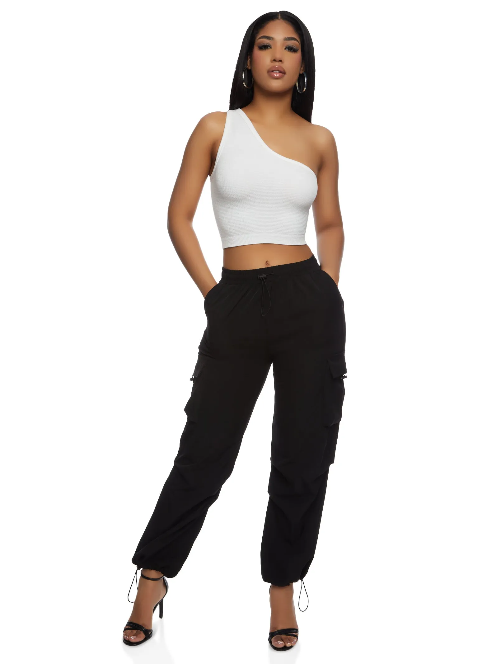 Toggle Drawstring Hem Cargo Pants sold by Rainbow