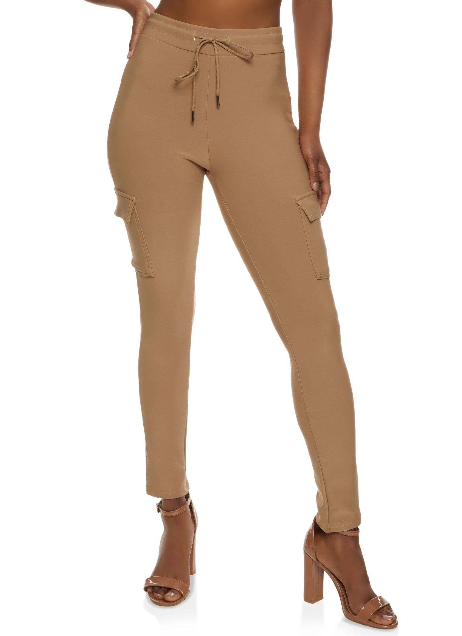 Cargo Pocket Skinny Drawstring Pants sold by Rainbow