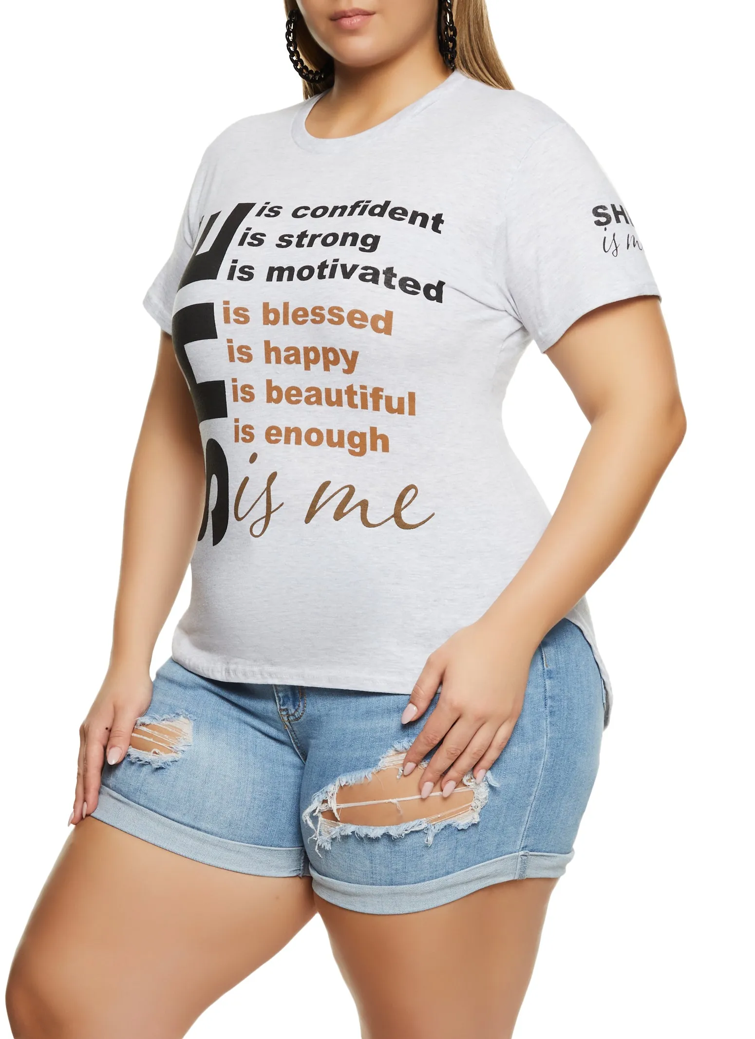 Plus Size She is Me High Low Hem Graphic Tee sold by Rainbow product image thumbnail 2