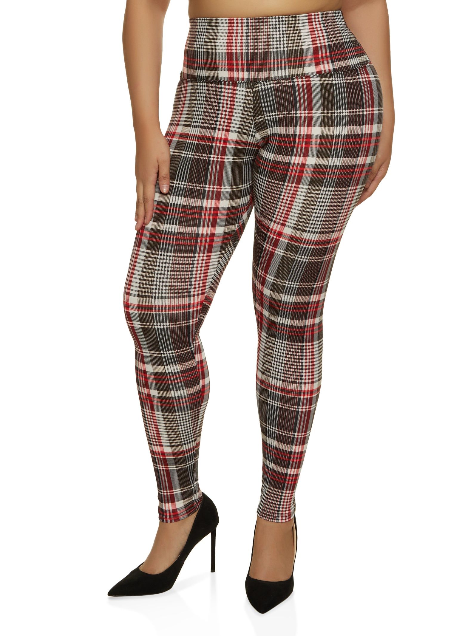 Plus Size Plaid Leggings sold by Rainbow