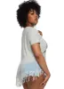 Plus Size Blessed Fringe Graphic T Shirt sold by Rainbow