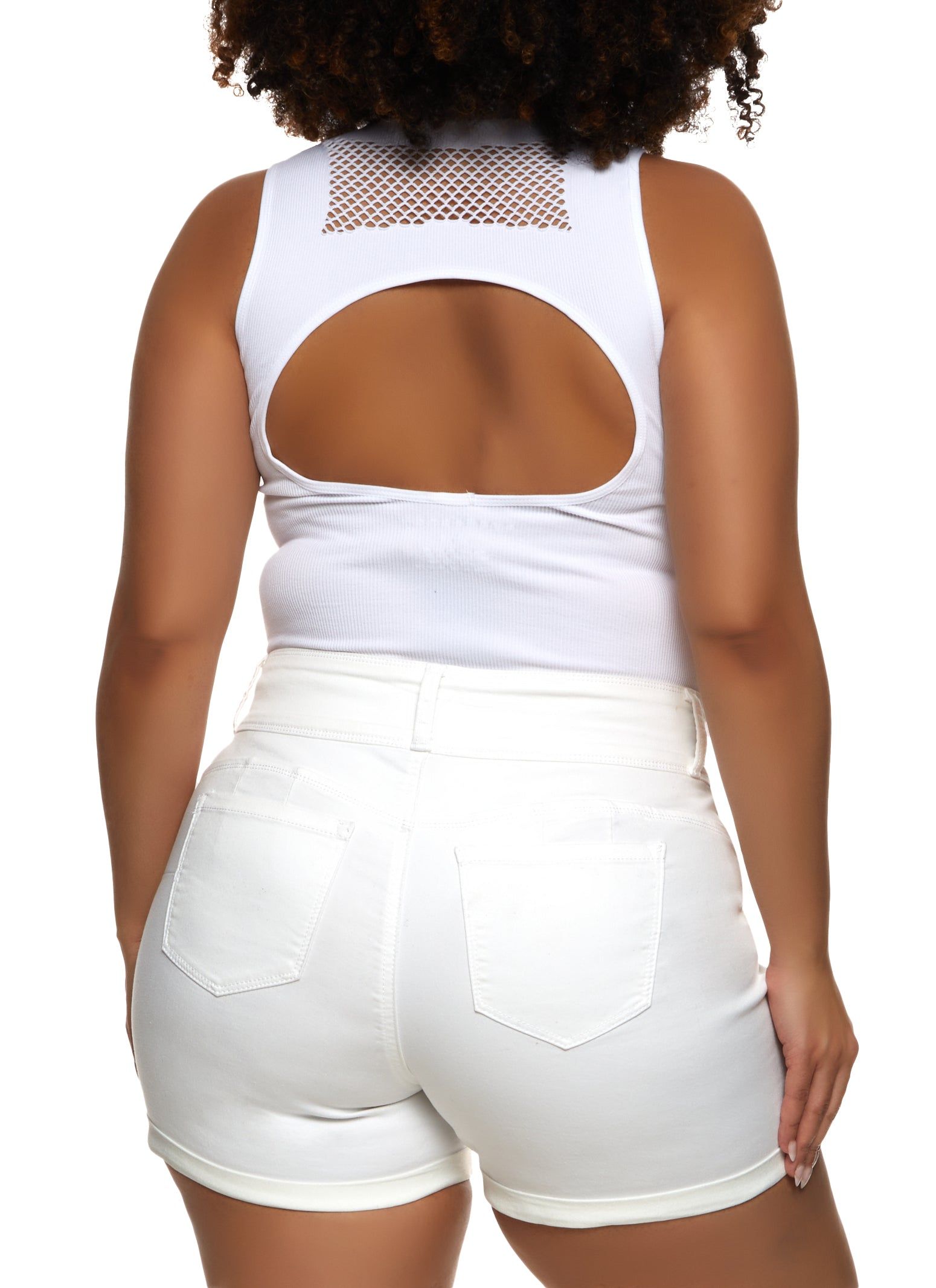 Plus Size Seamless Fishnet Detail Bodysuit sold by Rainbow product image thumbnail 3