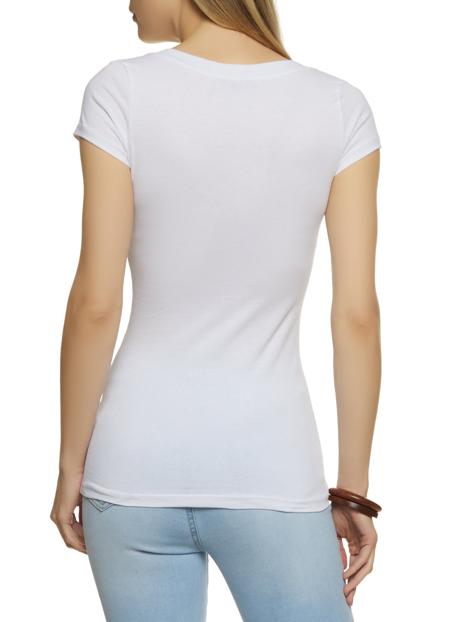 V Neck Short Sleeve T Shirt sold by Rainbow product image thumbnail 2