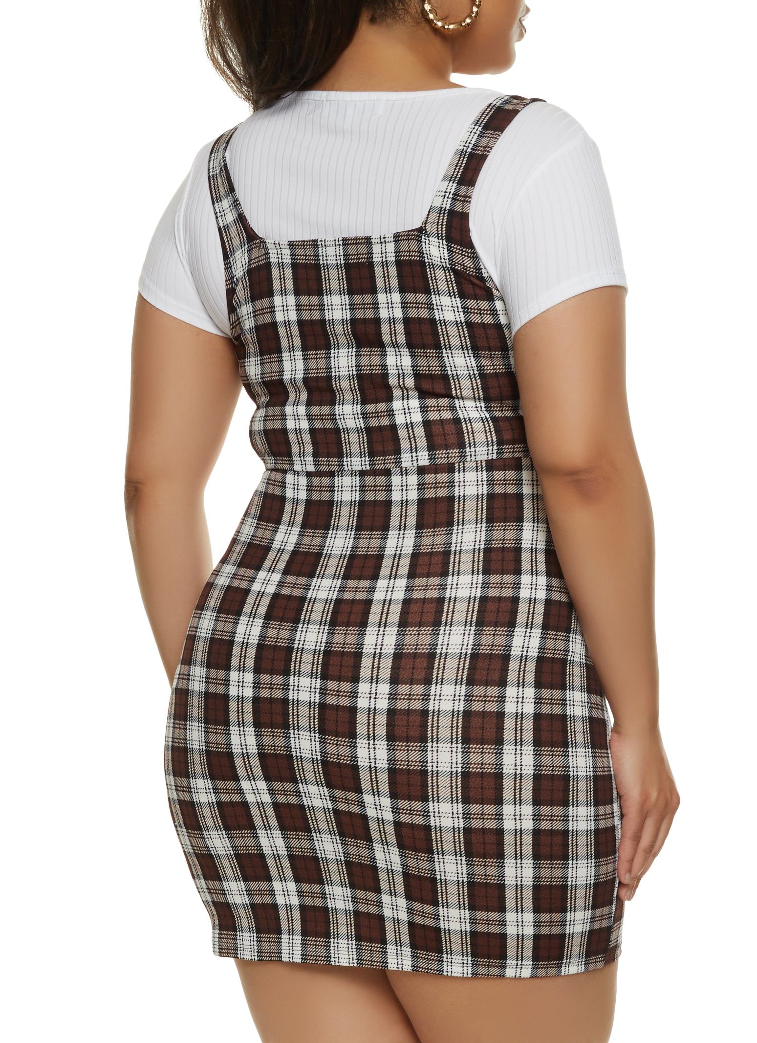 Plus Size Plaid Mini Dress with Top sold by Rainbow product image thumbnail 3