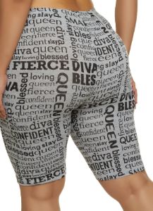 Plus Size Graphic Text Print Shorts sold by Rainbow