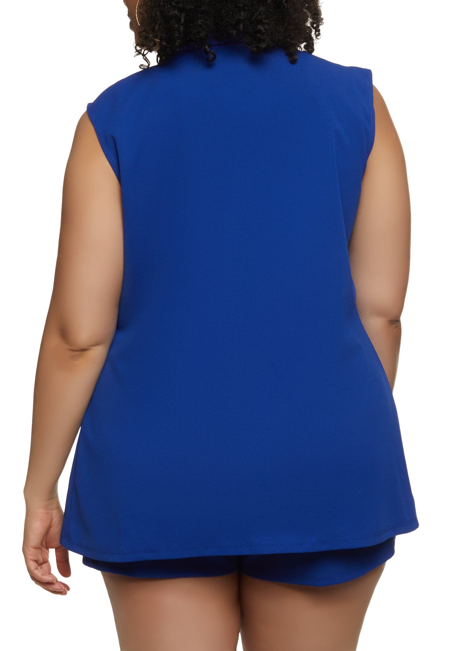 Plus Size Crepe Knit Faux Button Blazer Vest sold by Rainbow product image thumbnail 3