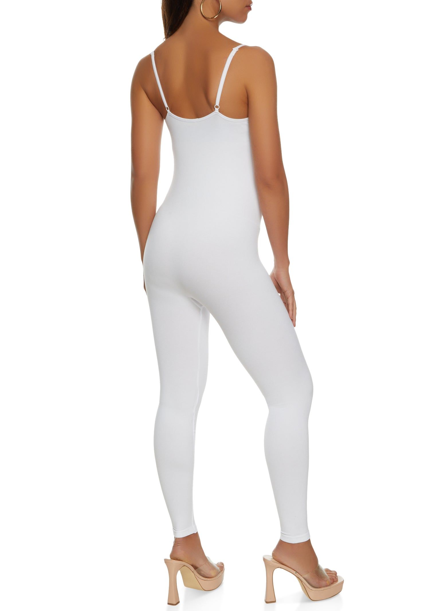 Seamless Ribbed V Neck Cami Catsuit sold by Rainbow product image thumbnail 2